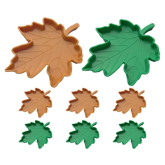 OULII 8Pcs Realistic Maple Leaf Reptile Feeding Dish Water Bowl for Turtle Lizard