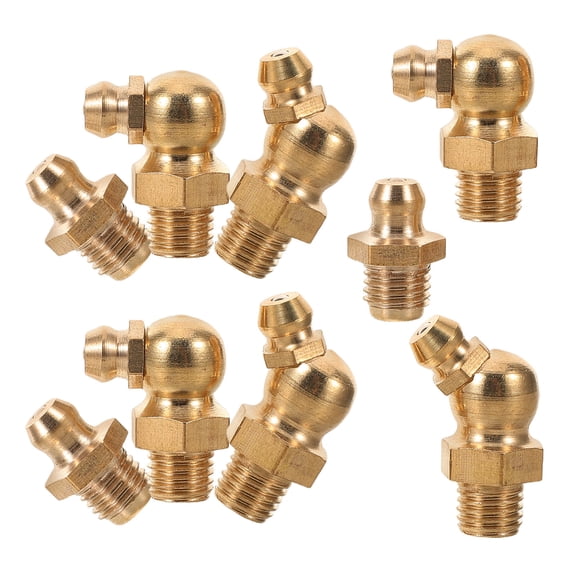 OULII 9Pcs Grease Coupler Set Copper Threaded Fittings for Car Maintenance and Repair