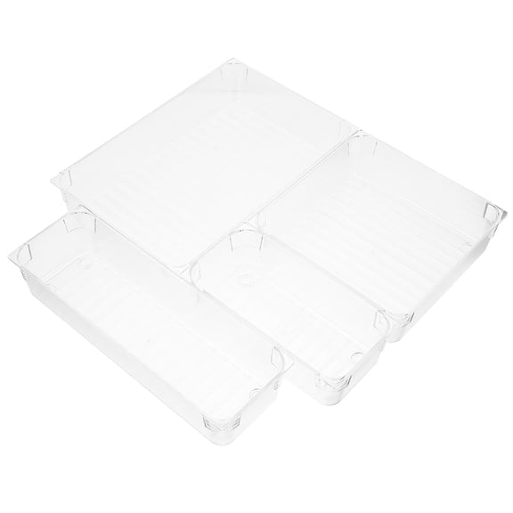 OULII 1Set Acrylic Drawer Organizer for Sundries Makeup and Kitchen Storage with Rounded Corners