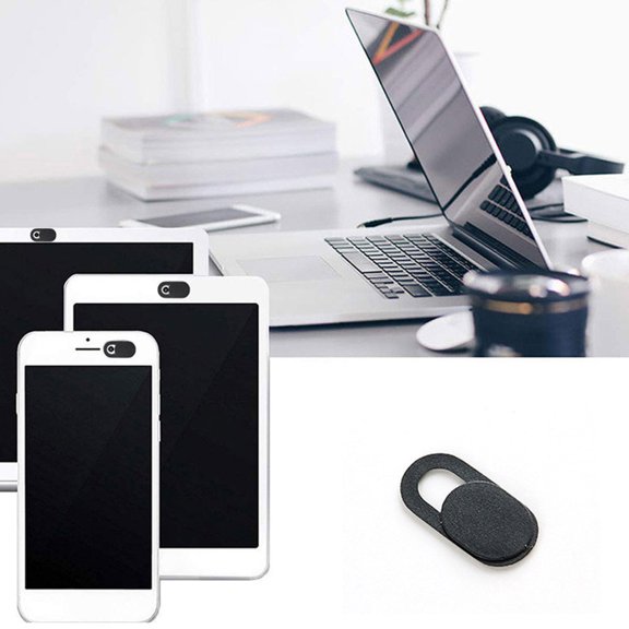 OULII 9-Pack Webcam Covers for Laptop, Tablet, and Smartphone - Black Plastic Privacy