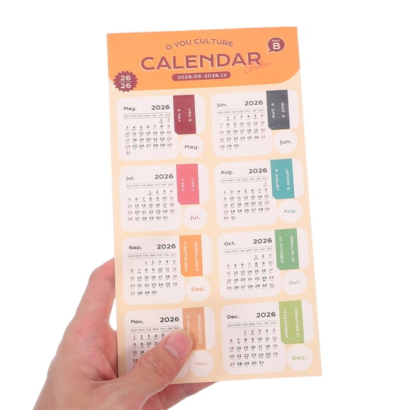 OULII 2026 Monthly Planner Tabs Stickers, Clear Color-Coded Adhesive Calendar Labels for Easy Organization
