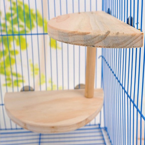 OULII Adjustable Wooden Platform for Hamster Chinchilla Gerbil Cage Natural Material with Screws