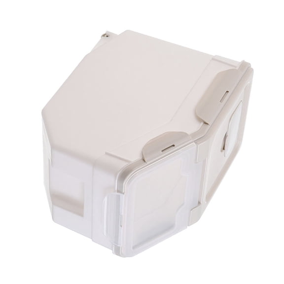 OULII Pet Dry Food Dispenser Beige Plastic Container with Reinforced Snap Tight Lid