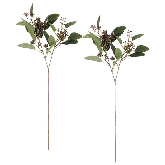 OULII 2Pcs Fake Plants Ornament with Vivid Green Simulation Leaves for Bedroom Party and Outdoor Decor