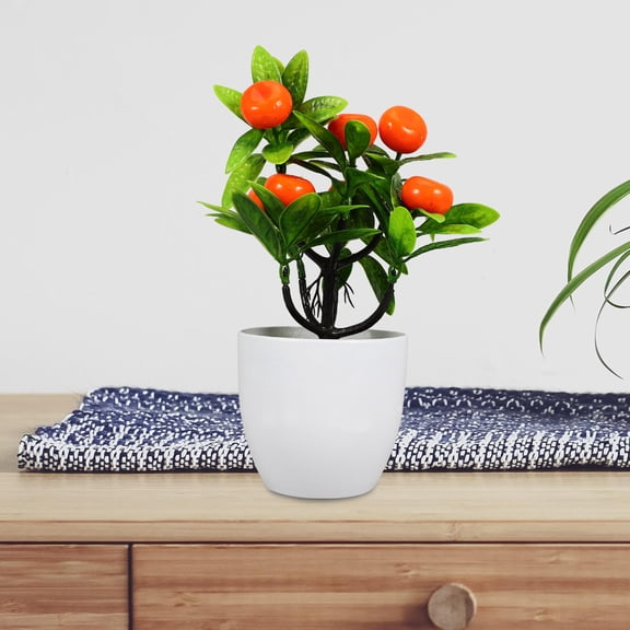 OULII Artificial Fruit Tree with Pot Fabric Realistic Decoration Desktop Decoration 1Pack
