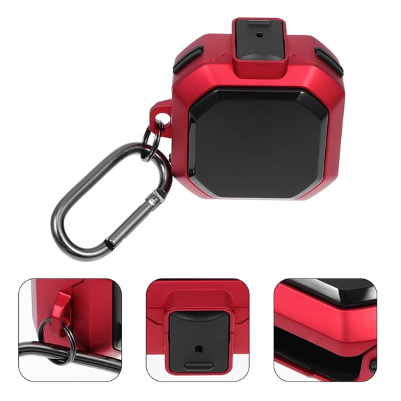OULII 1Set Portable Red Earphone Organizer Case with Anti Collision Tpu Shell for Wireless Headsets