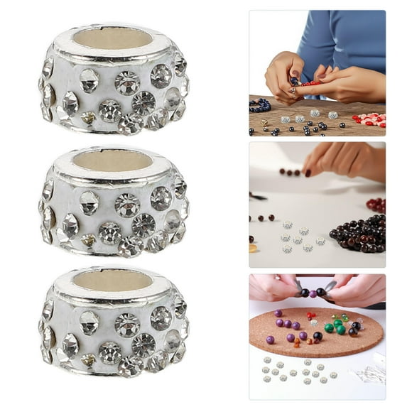 OULII 100Pcs White Soft Clay with Rhinestone Beads for Crafts, Versatile and Compatible for Creative Projects