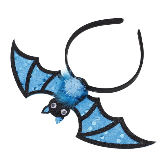 OULII Bat Wings Headband in Blue Polka Dot Comfortable Hairband for Costume Events