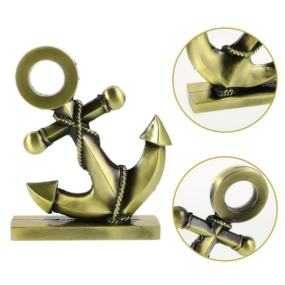 OULII Vintage Golden Alloy Nautical Anchor Decoration Creative Mediterranean Home Decor