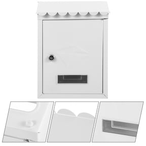 FENGGUIQU Beige Wall Mount Mailbox, Iron Construction, Easy Installation for Home and Outdoor Use
