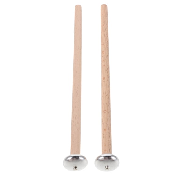 OULII Metal Percussion Stick Beige Wooden Handle Compact Design for Music 1Pair