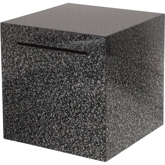 OULII Black Acrylic Money Saving Box Cube Shape Desktop Coin Container and Decorative Storage Jar