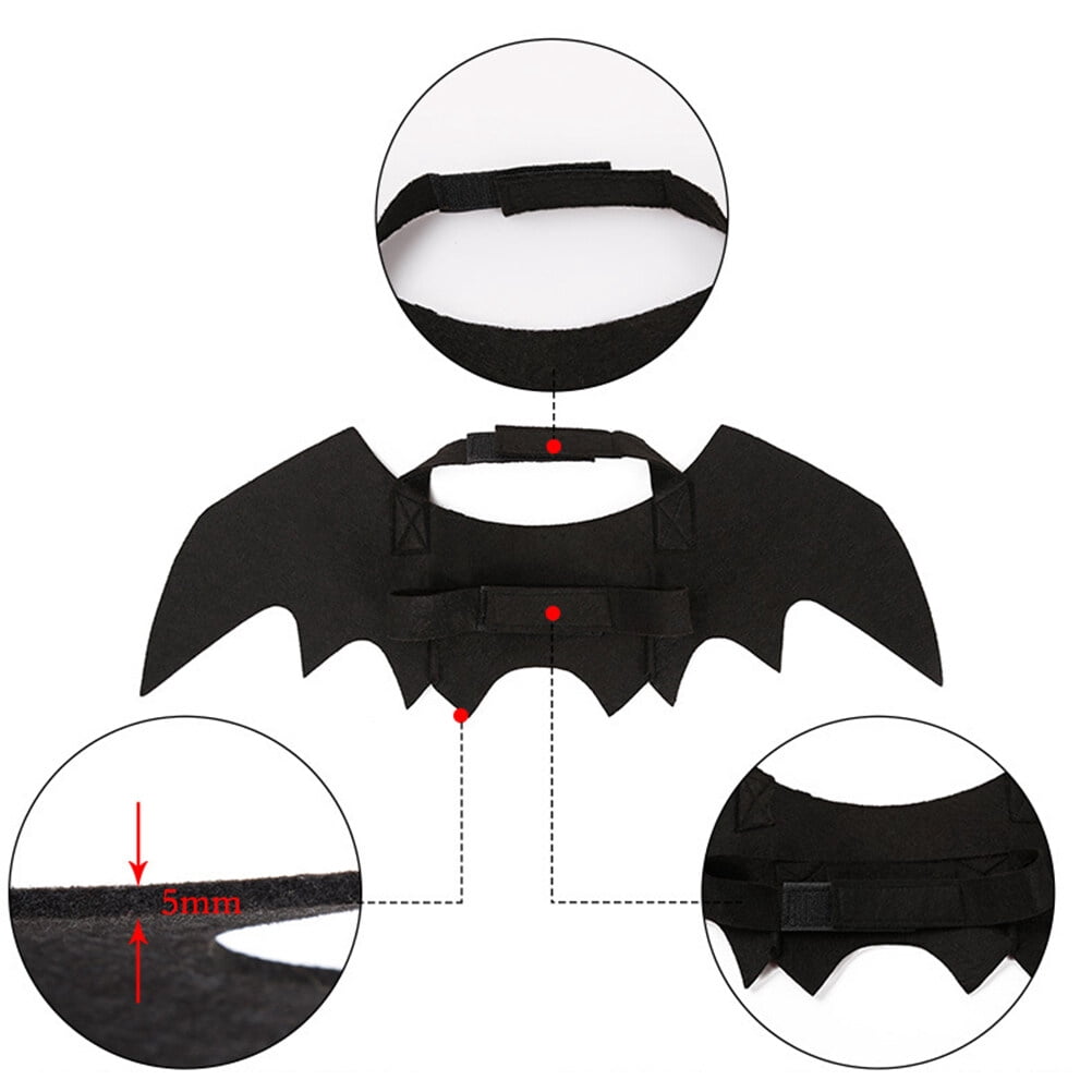 OULII Black Bat Wings Pet Outfit Dog Clothes for Special Occasions and ...