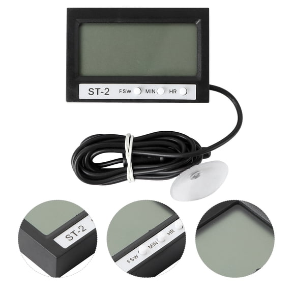 OULII Black Digital Thermometer for Car Dashboard with Ultra Thin Shell and Dual Temperature