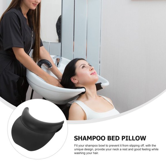 OULII Black Silicone Shampoo Neck Pillow for Comfortable Support and Easy Cleaning, Ideal for and Home Use
