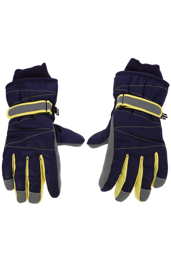 Super Warm Winter Gloves in Black with High Density Cotton and Adjustable Long Cuff