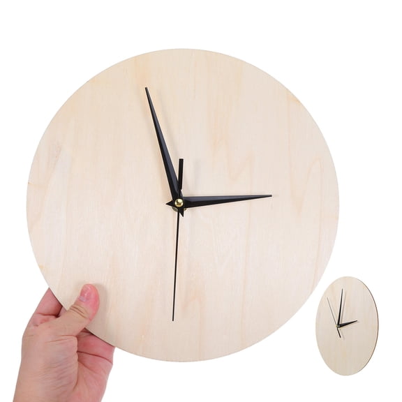 OULII Blank Wooden Clock Face White Round Dial for Custom Painting and Home Clock Making