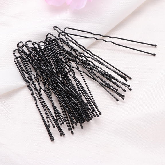 OULII Black U Shaped Hairpin with Chic Spiral Design for Elegant Hair Decoration