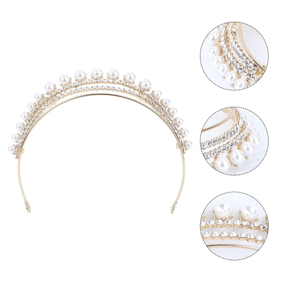 OULII Bridal Rhinestone Headdress Wedding Hair Accessory Iron Headband for Women 5.5cm Elegant Design