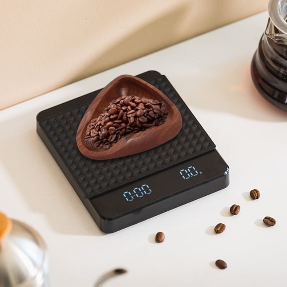 OULII Bean Measure Plate Coffee Bean Dosing Cup Brown Wood 1Pack