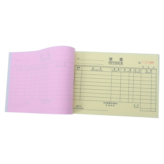 OULII Business Invoice Forms - Multi-Color, Thick Paper, 3-Part Carbon Copy