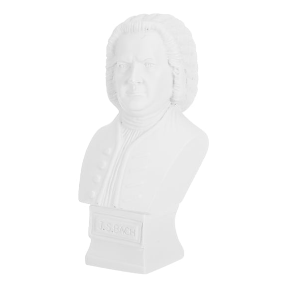 OULII White Resin Musician Bust Sculpture, Realistic European Style Home Decor and Photography Prop