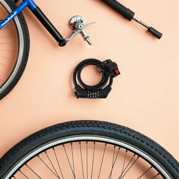 OULII Bike Cable Lock Combination Lock Steel Black for Various Cycling Scenarios 1Set