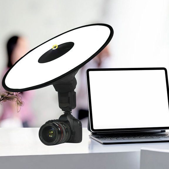 OULII Camera Flash Reflector Black with Front Diffuser for Even Lighting