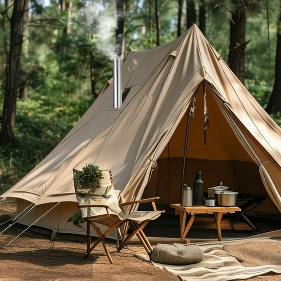 OULII Camping Stove Chimney Pipe Stainless Steel Flue for Tent Stoves with Versatile Weatherproof Material