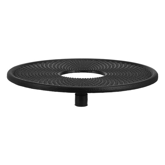 OULII Cast Iron Hot Pot Stand Round Metal Base for Kitchen Countertop and Tabletop Use Black