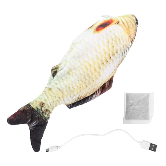 OULII Cat Toy Fish Plush Jumping Assorted Color for Cats 1Pcs