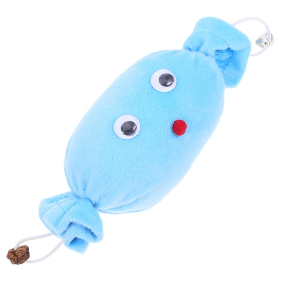 OULII Kitten Teething Toys Plush Cat Toy Interactive Play Sky-Blue 1Pcs