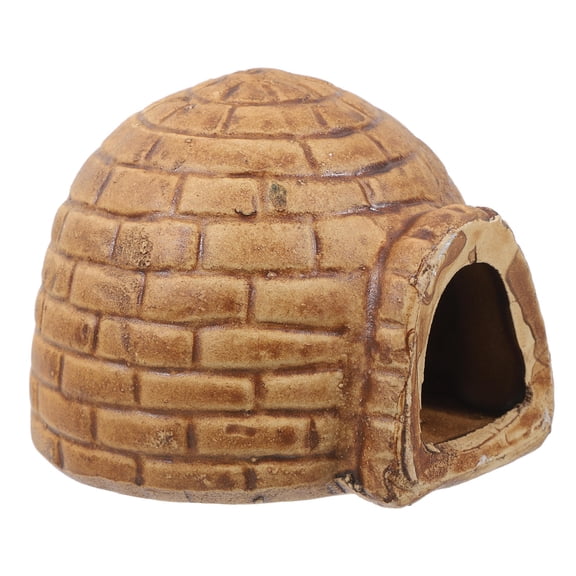 OULII Ceramic Betta Fish Hideout Aquarium Log Durable Natural Fish Shelter Decoration