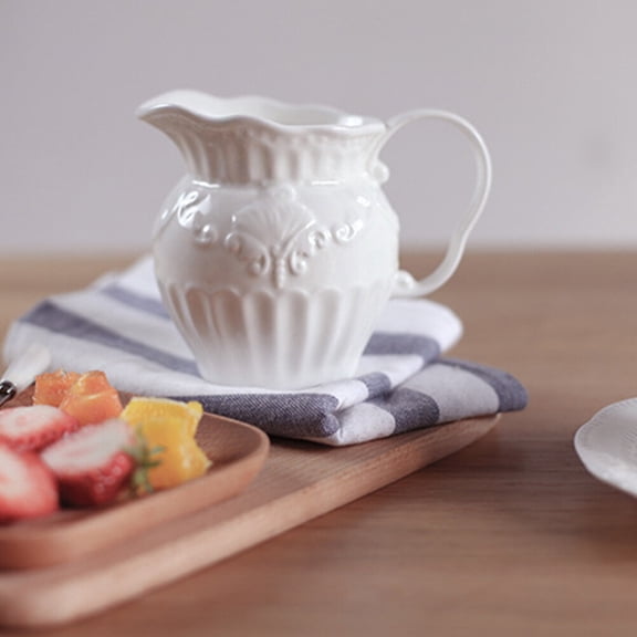 OULII Ceramic Coffee Jug with Leak Resistant Point Mouth for Cafe and Restaurant Use