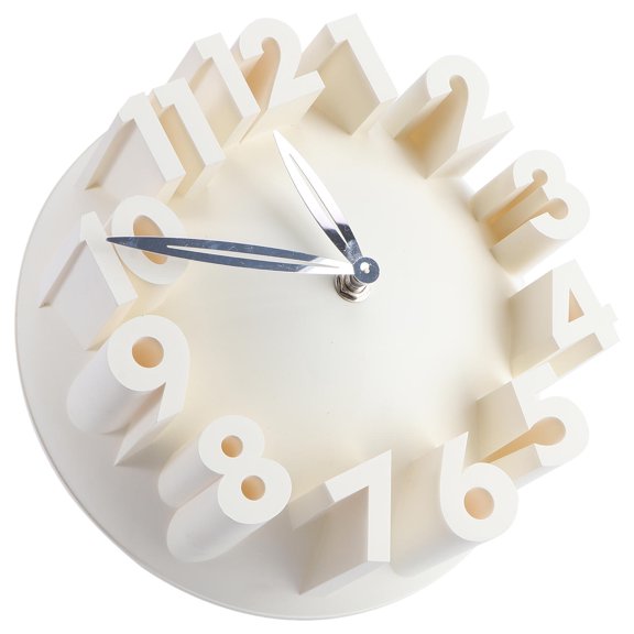 OULII Chic White Wall Hanging Digital Clock Easy to Install Silent Wall Clock