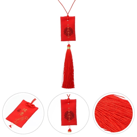OULII Red Silk Sachet with Chinese Style Design, Handmade Craftsmanship for Home Decoration and Space Saving