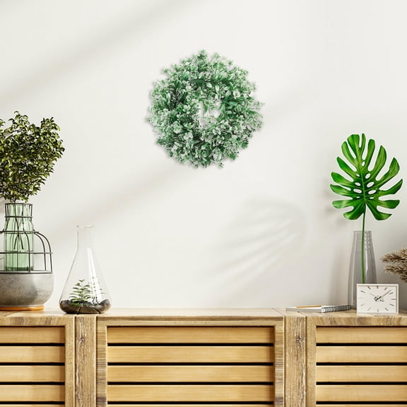 OULII Decorative Artificial Wreath Green Plastic for Festive Occasions