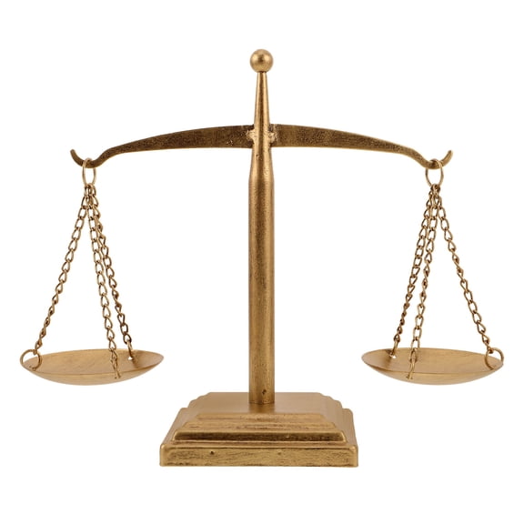 OULII Iron Libra Balance Scale Decorative Sculpture Vintage Style for Home Office