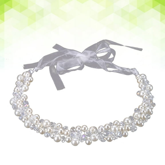 OULII Classic White Bridal Hairband Featuring Crystal Rhinestones and Handmade Alloy Wire
