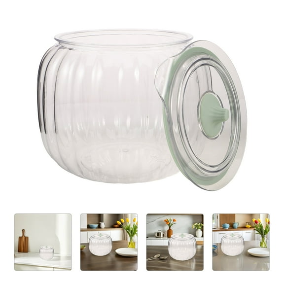 OULII Round Clear Food Storage Container with Lid for Airtight Kitchen Organization