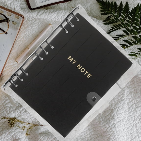 FENGGUIQU Transparent Plastic B5 Binder Notebook Cover with 9 Ring Loose Leaf Scrapbook Shell