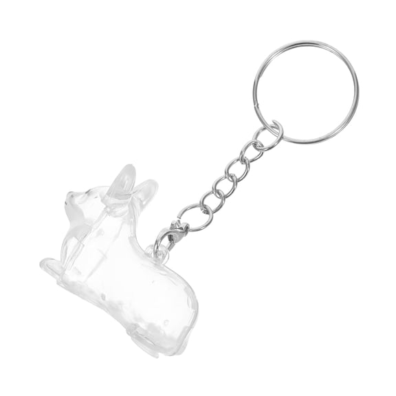 OULII Keepsake Keychain for Pet Hair Compact Transparent Dog Shaped Memorial Storage Jar