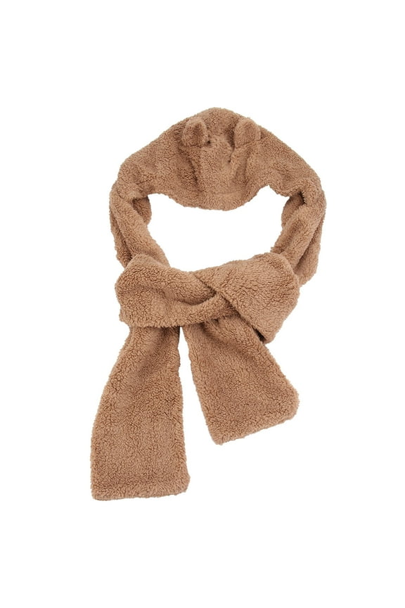 Cute Scarf for Women Bear Ear Scarf Furry Scarf 1Pcs