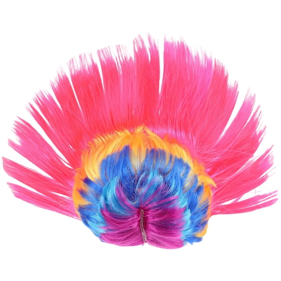 OULII Punk Rock Wig for Masquerade Parties and Decor Chemical Fiber Multi Color Vibrant and Comfortable