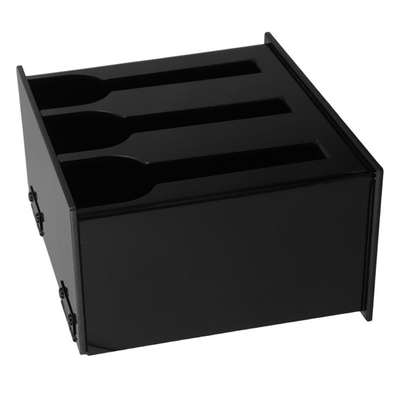 OULII Compact Black Acrylic Utensil Holder with Drainer for Kitchen Countertop Use