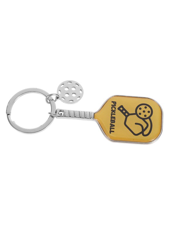 Zinc Alloy Pickleball Racket Keychain Sports Pendant for Backpack Purse Accessories