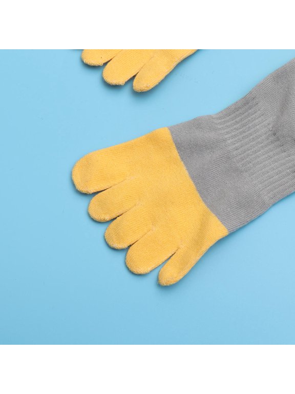 Lightweight Five Finger Cotton Toe Socks Grey for Indoor Outdoor Sports