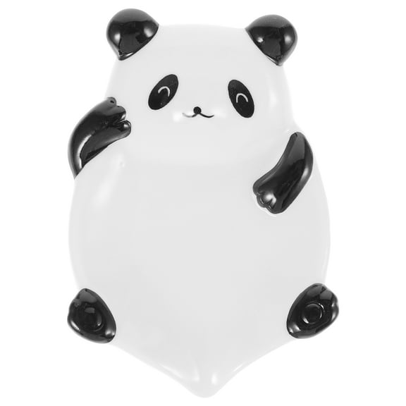 OULII Countertop Soap Dish Ceramic Soap Dish Panda Molding Soap Draining Dish