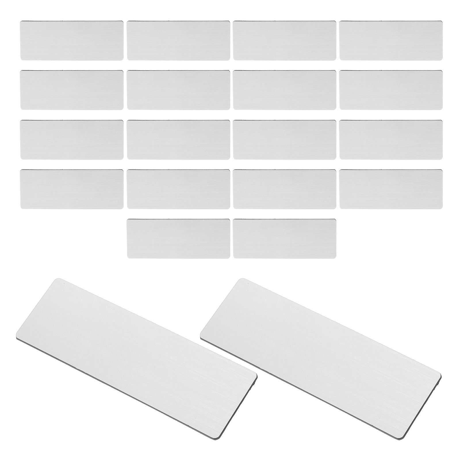OULII DIY Plated Silver Blank Name Tags for Professional Id with Pin ...