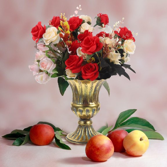 OULII Decorative Golden Metal Flower Pot for Indoor Use with Unique Artistic Design